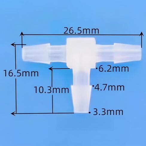 1/8 "خرطوم بارب المناسب متساوية الشائكة T على شكل 3 طريقة البلاستيك المشترك جهاز الربط Mender محول الاتحاد لخط الهواء أنابيب الأنابيب 20 قطعة in Saudi Arabia