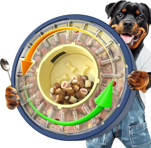 KADTC Dog Detating Slow Bowl Puzzle Teeder وقت التغذية القابل للتعديل من 5 إلى 60 دقيقة سعة 17.64 أونصة جرو العقل تغذية عقلية للكلاب الصغيرة/المتوسطة/الكبيرة الأزرق in Kuwait