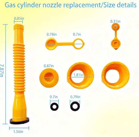 Upgraded Gas Can Spout Replacement, 4-Pack Leak-Proof Fuel Can Nozzle with Flexible Spouts, Vent Caps, Drill Bit, Thick Rubber Pad & Spout Cover for Most 1/2/5/10 Gallon Plastic Gas Tanks in Kuwait
