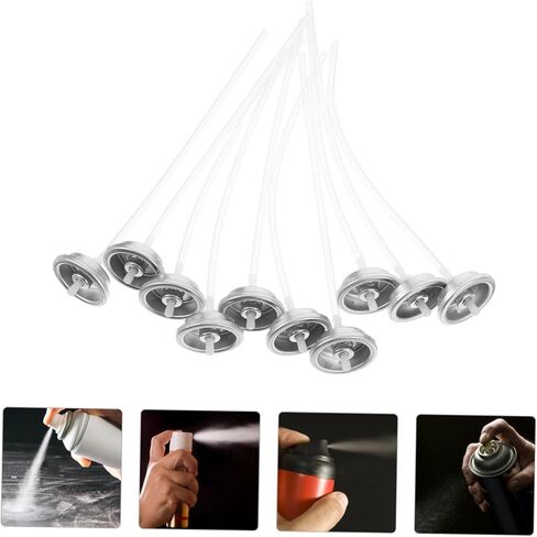 ARTIBETTER استبدال رذاذ يمكن فوهة نصائح مع صمام وخرطوم 10 حزمة الهباء يمكن الملحقات لرش الطلاء حديقة الرش والاستخدام الصناعي in Saudi Arabia