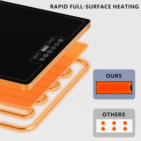 Food Warming Tray for Parties Buffet, 40"x14" Extra Large Long Glass Top Electric Warmer Mat with 9 Temp Settings and Timer, Buffet Servers and Warmers, Food Heater Hot Plate for Catering Gathering in Kuwait