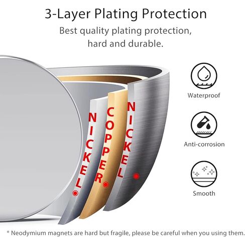 Neodymium Round Disc Magnets 12x3mm - Rare Earth Magnetic Sticker Holder Fastener 1/2x1/8 inch Circular Disk Magnet N52 Powerful (20 Pack) in Kuwait
