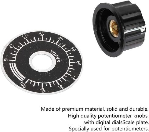 Fafeicy 5-Pack Potentiometer Knurled Knobs, with Digital Dial Scale Plates, 6mm Inner Diameter 27mm Diameter for Volume Control DIY Electronics in Saudi Arabia
