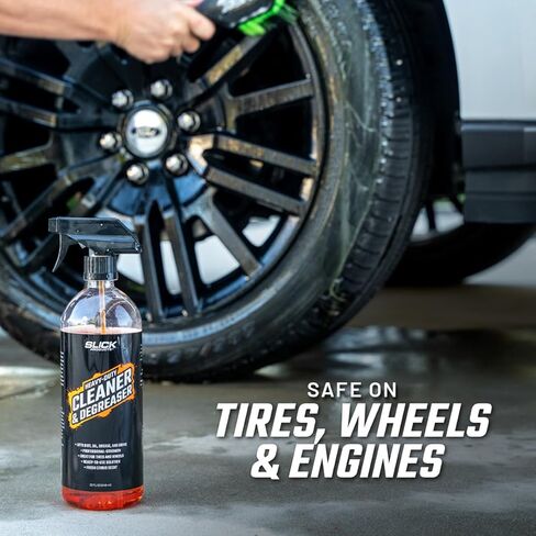 Slick Products Heavy-Duty Cleaner & Degreaser – Professional Strength Citrus Formula for Tires, Wheels, Engines, Chains & Tough Grime – Ready to Use or Dilute, 64 oz in Saudi Arabia