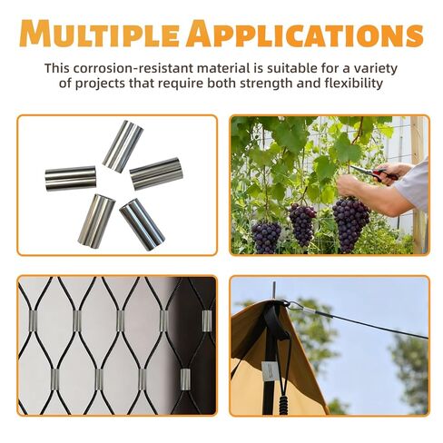 1/8"(3.3mm) Stainless Steel Wire Rope, PVC Coated Cable Kit, 50FT Heavy Duty Outdoor Cable for Deck Railing, String Lights, Clothesline & Garden Use(Black, 50ft) in Saudi Arabia