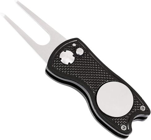 Stainless Steel Golf Divot Repair Tool with Ball Marker and Pop-Out Fork in Saudi Arabia