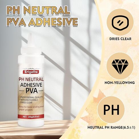 غراء ملزم للكتاب ، لاصق PVA PH محايد ، خالي من الأحماض ، جميع الأغراض ، يجف واضحة ويظل مرنًا ، ويستخدم لتكوين الكتب والإصلاح ، والإطار ، والتشاميه ، والفن الورقي والحرف اليدوية in Kuwait