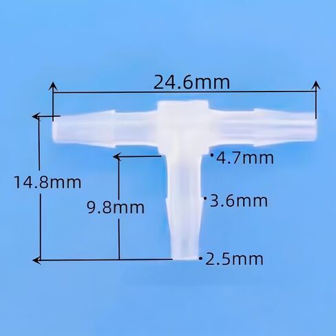3/32" Plastic Hose Barb Fitting Equal Barbed 3 Way T Shaped Hose Tubing Joint Splicer Mender Adapter Union for Oxygen Tubing Pipe Household Fuel Water Liquid Air 20PCS in Saudi Arabia