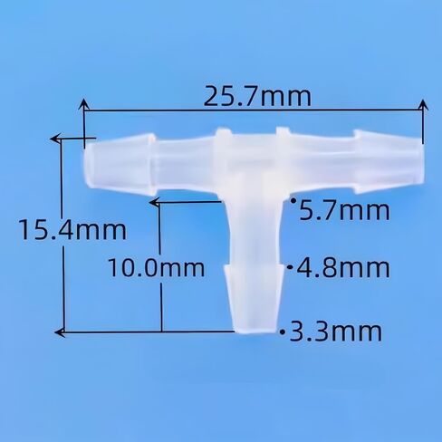 تركيب خرطوم بارب متساوي، 1/8 بوصة على شكل حرف T وصلة أنابيب بلاستيكية 3 طرق من البولي بروبلين موصلات أنابيب مضخة الهواء ملحقات جهاز الربط محول الاتحاد قارب الماء الهواء O2 الوقود 20 قطعة in Kuwait