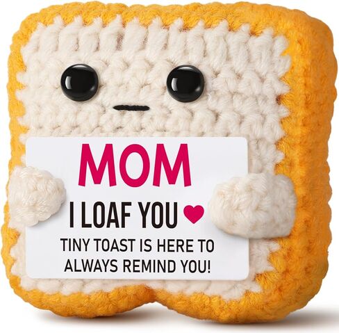 Mothers Day Pun Gift for Mom from Daughter Son- Handmade Cute Loaf Crochet Toast - I Love You Funny Presents for Moms Bonus Mamas Mother-in-Law Birthday, Valentine's Christmas Stocking Stuffers in Kuwait