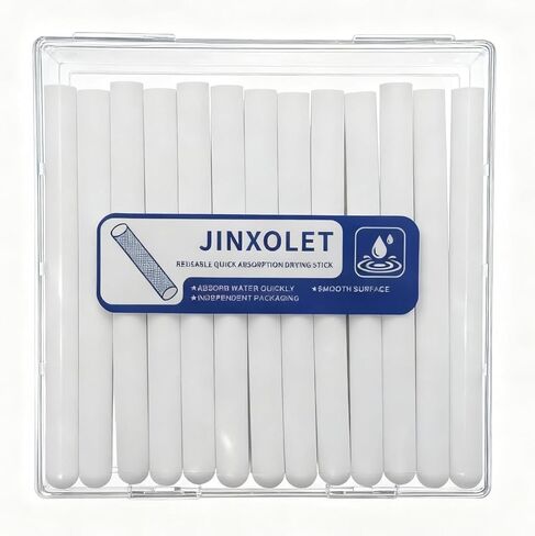 5-Pack Fiber Drying Sticks, Reusable Dehumidifier for Moisture & Odor Control (6.5×0.53in / 16.5×1.35cm) with Individual Sealed Packaging & Acrylic Storage Box in Saudi Arabia