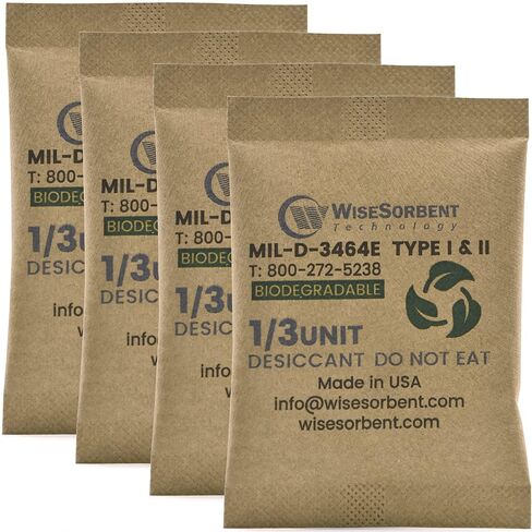 Kraft Clay Desiccants Packs for Safe, 11 Gram 30 Pack Dehumidifier for Gun Safe, 1/3 Unit Military Grade Moisture Absorbers, Conforms to MIL-D-3464E Type I & II Absorbents in Kuwait