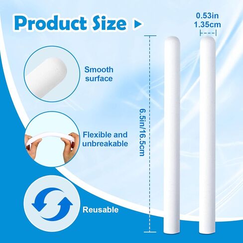 5-Pack Fiber Drying Sticks, Reusable Dehumidifier for Moisture & Odor Control (6.5×0.53in / 16.5×1.35cm) with Individual Sealed Packaging & Acrylic Storage Box in Saudi Arabia