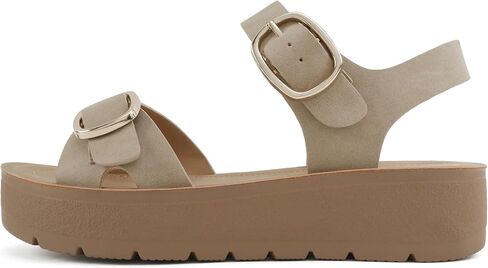 Soda Jolin ~ Women Crisscross Band Low Platform Sandals with Buckle Straps in Saudi Arabia