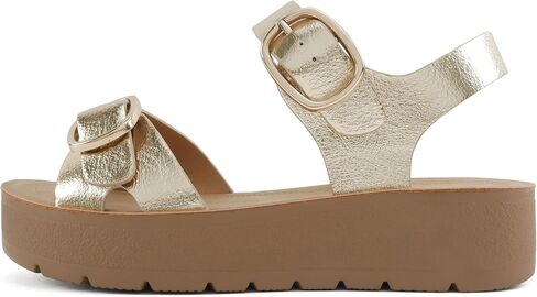 Soda Jolin ~ Women Crisscross Band Low Platform Sandals with Buckle Straps in Saudi Arabia