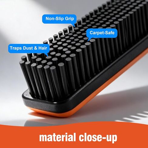 Rubber Broom for Pet Hair on Carpet & Stairs, Adjustable Long Handle Rubber Broom & Squeegee, Pet Hair Remover Tool for Hardwood Tile Floors, Dog Cat Hair Broom in Kuwait