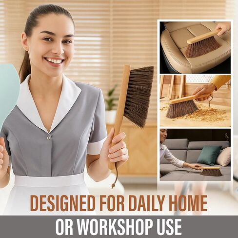Takavu Multi-Purpose Counter Brush with Solid Wood Handle, Natural Horsehair Bristles for Gentle Dusting of Furniture, Drafting, Patio, Fireplace Cleaning, Shop Brush, Woodworking Tool & Accessories in Kuwait