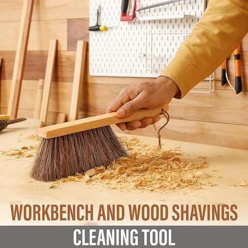 Takavu Multi-Purpose Counter Brush with Solid Wood Handle, Natural Horsehair Bristles for Gentle Dusting of Furniture, Drafting, Patio, Fireplace Cleaning, Shop Brush, Woodworking Tool & Accessories in Kuwait