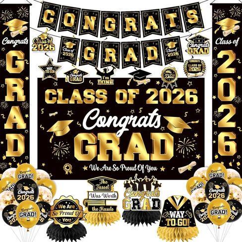 Graduation Decorations Class of 2025 Blue and Gold Graduation Party Decor Set include Congrats Grad Banner Backdrop Class of 2025 Balloons Party Supplies in Kuwait