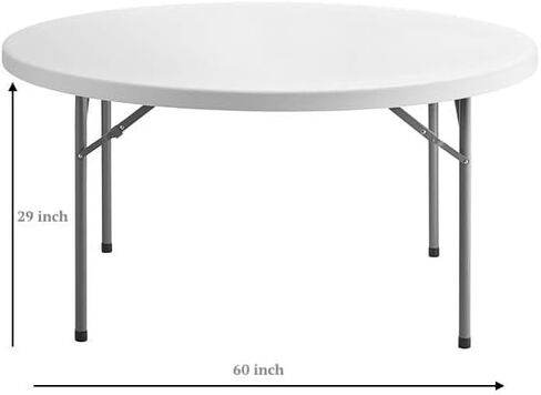 3 Pack! 60 in. White Round Folding Table Round Tables for Parties Plastic Circle Table Outdoor Round Folding Table Foldable Round Table Portable Bar Table for Party Folding Desk Round Fold Up Table in Kuwait