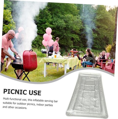 Zerodeko Transparent Inflatable Serving Bar Cooler with Design for Outdoor Picnics and Indoor Parties Large Capacity Cold Food Buffet Tray for Drinks and Salad in Saudi Arabia