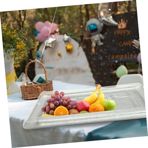 Zerodeko Transparent Inflatable Serving Bar Cooler with Design for Outdoor Picnics and Indoor Parties Large Capacity Cold Food Buffet Tray for Drinks and Salad in Saudi Arabia