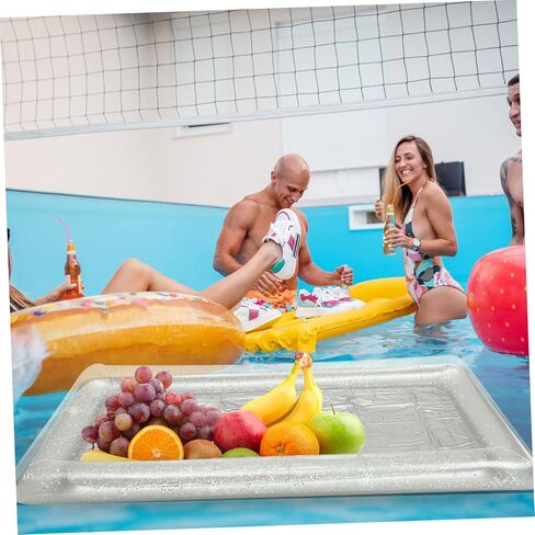 Zerodeko Transparent Inflatable Serving Bar Cooler with Design for Outdoor Picnics and Indoor Parties Large Capacity Cold Food Buffet Tray for Drinks and Salad in Saudi Arabia
