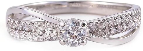 Sdouefos Women's Platinum Plated Cubic Zirconia Infinity Wedding Band Guard Enhancer Wedding Ring 925 Sterling Silver Criss Cross Dimond Band Cocktail Ring Size 6 in Saudi Arabia
