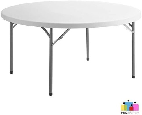 10 Pack! 60 in. White Round Folding Table Round Tables for Parties Plastic Circle Table Outdoor Round Folding Table Foldable Round Table Portable Bar Table for Party Folding Desk Round Fold Up Table in Kuwait