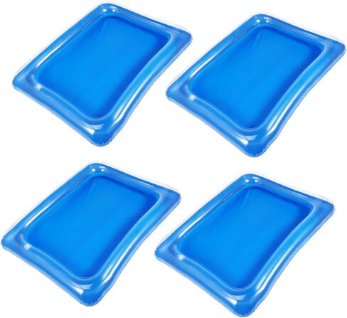 iplusmile 4pcs Inflatable Ice Serving Tray Transparent Cooler for Summer Parties Bbqs and Picnics Keep Food and Drinks Fresh Easy Use Design in Saudi Arabia
