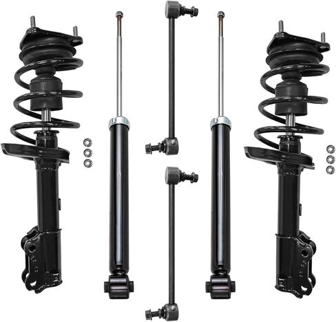 Detroit Axle - 6pc Struts Shocks Kit for 2014-2019 Kia Soul ، 2 دعامات أمامية مع Coil Springs 2 Brable Sway Bars 2 Rack Shock Absorbers 2015 2015 2017 2018 Suspension Repension in Saudi Arabia