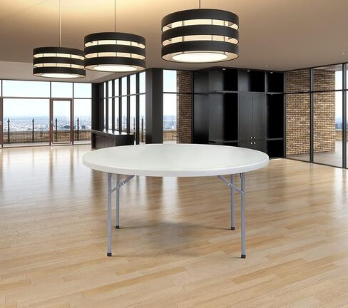 20 Pack! 60 in. White Round Folding Table Round Tables for Parties Plastic Circle Table Outdoor Round Folding Table Foldable Round Table Portable Bar Table for Party Folding Desk Round Fold Up Table in Kuwait
