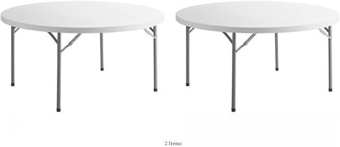 2 حزمة! 60 بوصة. طاولة مستديرة بيضاء قابلة للطي طاولات مستديرة للحفلات طاولة دائرية بلاستيكية في الهواء الطلق طاولة مستديرة قابلة للطي طاولة مستديرة قابلة للطي طاولة بار محمولة للحفلات مكتب قابل للطي طاولة مستديرة قابلة للطي in Kuwait