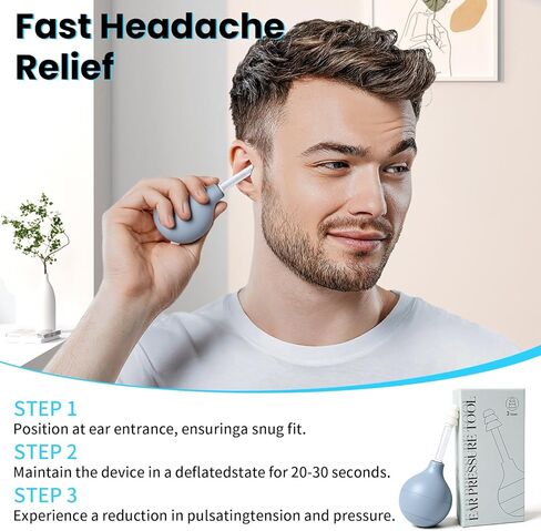 Ear Pressure Suction Pump Device- Tinnitus Relief for Ringing Ears-Ear Pain Relief Tool-Relieve Ear Pain During Flight wih 3 Size Earplugs-Blue in Saudi Arabia