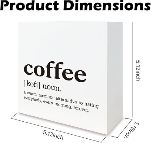 Funny Coffee Signs, Tabletop Decor for Kitchen Counter Shelf, Rustic Cafe Decor for Home Office Desk, Farmhouse Breakfast Nook Decoration, Espresso Lover Present in Saudi Arabia