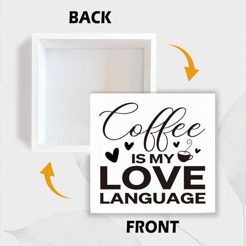 Coffee Bar Sign, Love Language Tabletop Decor for Kitchen Counter, Rustic Cafe Shelf Decor, Home Office Breakfast Nook Decoration, Barista Gift, Farmhouse Style in Saudi Arabia