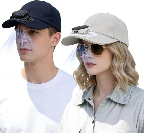 Solar Power Fan Hat for Men & Women - Unisex UPF50+ Waterproof Adjustable Cap, Detachable Cooling Fan in Saudi Arabia