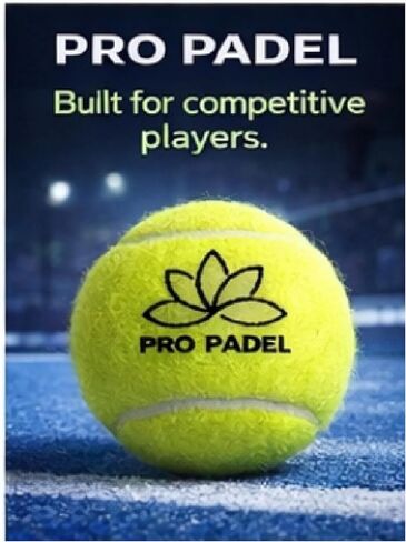كرات Pro Padel - 4 عبوات (12 كرة) - كرات Padel مضغوطة - قلب من المطاط الطبيعي الفاخر - 47% لباد صوف - جودة احترافية للبطولات - ارتداد ثابت - لجميع الملاعب. in Kuwait