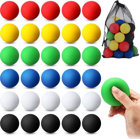 30 Pack of Racquetballs Bulk, 2.4'' Rubber Racquetballs High Bounce Small Racquet Balls with a Mesh Bag for Sports Game, Practice, Training in Kuwait