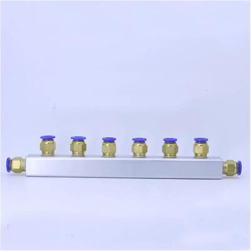 20x20mm Push Fit 8mm 6 Way 9 Port Pneumatic Fitting Manifold Block Splitter in Kuwait