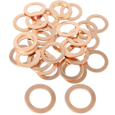 60PCS M12 Flat Washer Copper Sealing Ring, Inner Diameter 12mm, Outer Diameter 18mm, Thickness 1mm, Ring Copper Sealing Gasket Fastener in Saudi Arabia