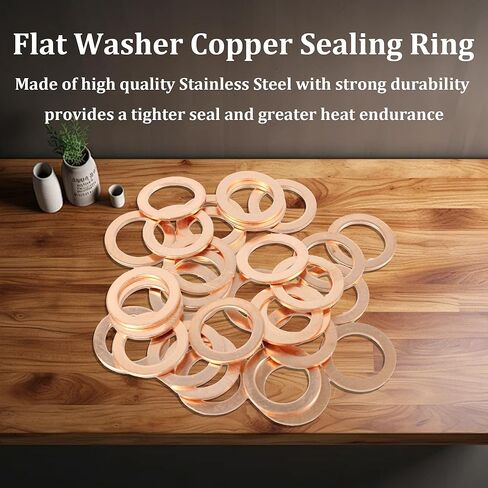 60PCS M12 Flat Washer Copper Sealing Ring, Inner Diameter 12mm, Outer Diameter 18mm, Thickness 1mm, Ring Copper Sealing Gasket Fastener in Saudi Arabia
