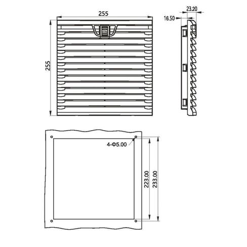 تهوية الخزانة AC 255 * 255 مرشح مروحة تبريد لوحة تهوية الخزانة للحاوية (AC220V) in Kuwait