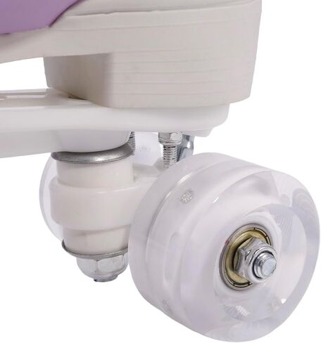 Tmore Roller Skates for Women and Men, Classic Double-Row Indoor Outdoor Roller Skates High-Top Premium PU Leather Adjustable Light Up Four-Wheel Unisex Quad Roller Skates for Beginner Girls Boys in Kuwait