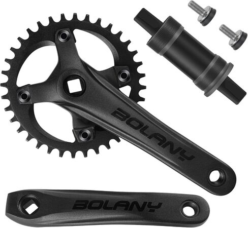 BOLANY Mountain Bike Crankset MTB 1x Square Taper Crankset 104 BCD 170mm Crank 32/34/36T Compatible with Shimano, SRAM, FSA in Kuwait