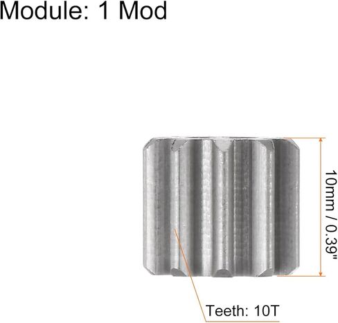 Generic 2 قطعة ترس ترس مسطح 5 مللي متر تتحمل 10T Mod 1 الفولاذ المقاوم للصدأ مهماز فرق ترس المحرك التفاضلي RC قطع غيار السيارات in Saudi Arabia