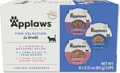 Applaws Natural Wet Cat Food ، 8 Count ، أواني طعام القط المحدودة ، وعدد تنوع الدجاج في مرق ، 2.12 أوقية أواني in Kuwait