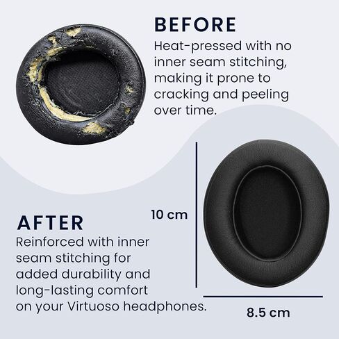 kwmobile Ear Pads Compatible with DOQAUS Earpads - 2X Replacement for Headphones - Black in Kuwait