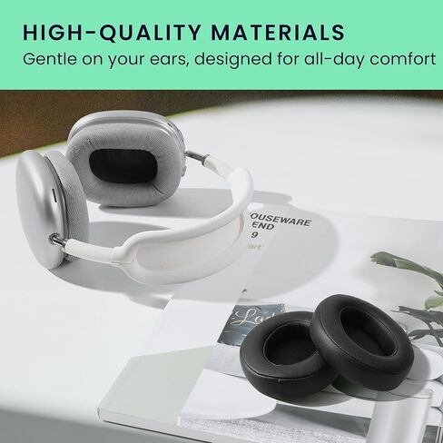 kwmobile Ear Pads Compatible with DOQAUS Earpads - 2X Replacement for Headphones - Black in Kuwait