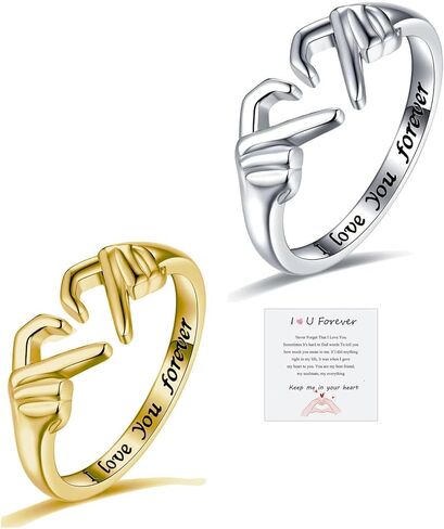 Adjustable Hand Heart Irish Claddagh Ring, Love Heart Claddagh Couple Ring Promise for Women, Heart Jewelry Valentine's Day Rings Mothers Day Valentines Holiday friends in Kuwait